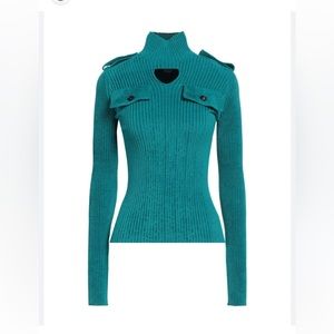 Bottega Veneta size large ribbed soft turtle neck